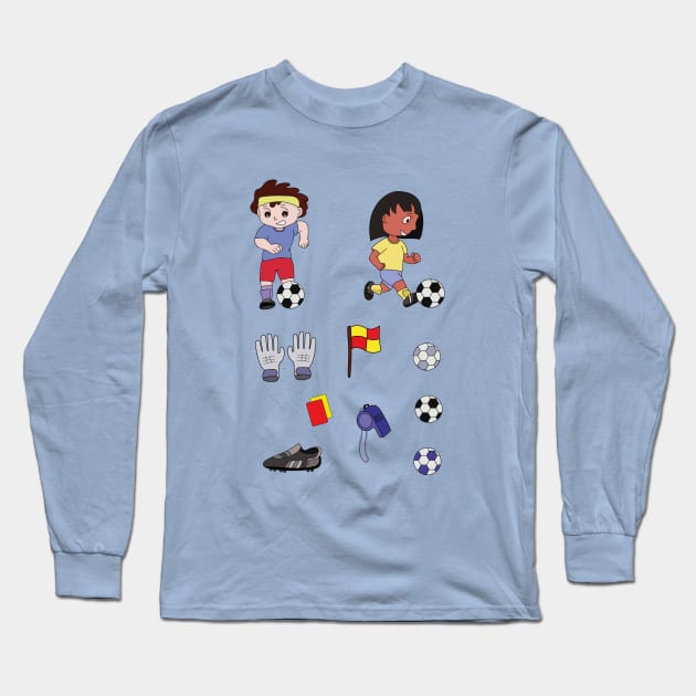 Football Futbol Soccer Long Sleeve T-Shirt by DiegoCarvalho